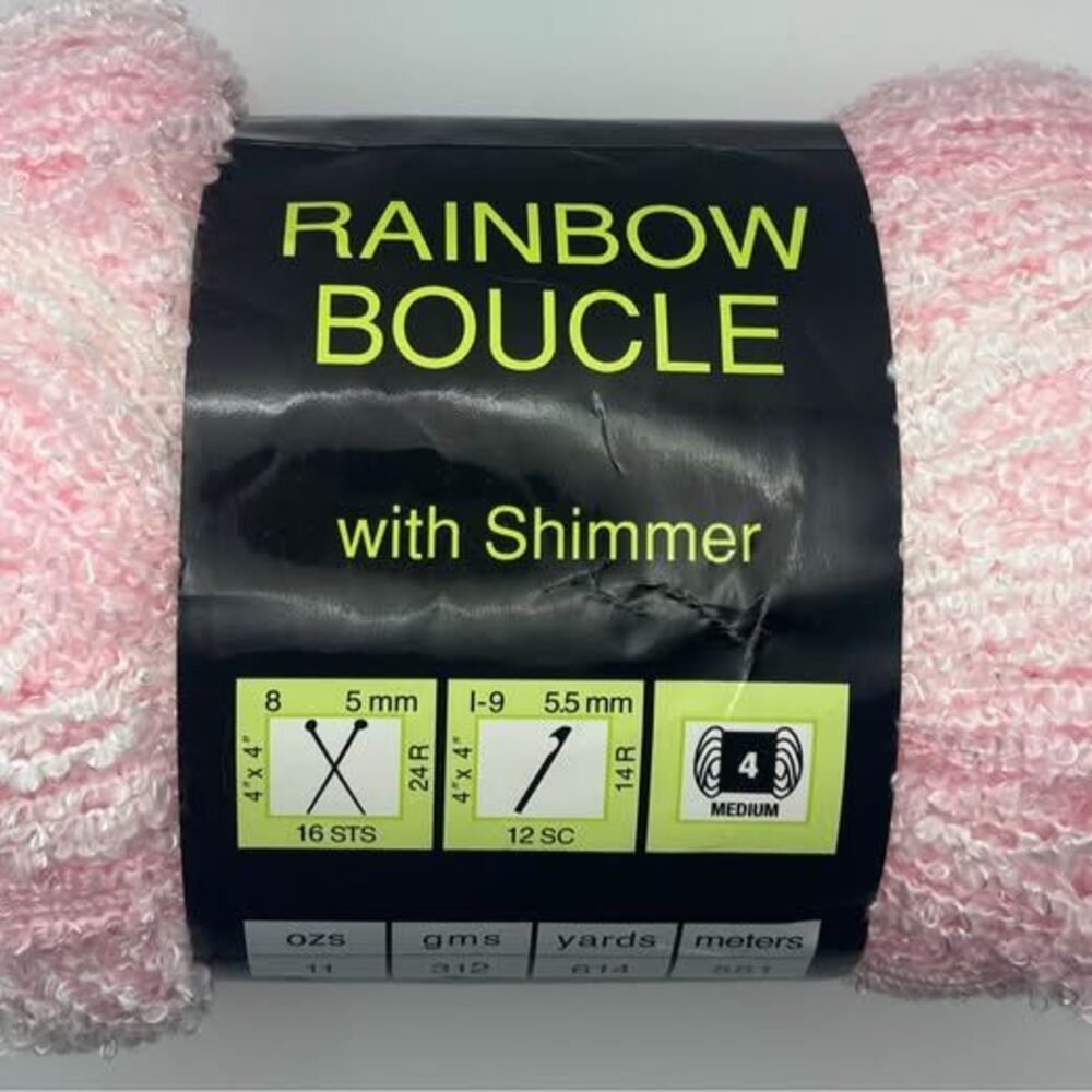 Sensations Rainbow Boucle with Shimmer Yarn - Pink Shimmer #05 (Discontinued) -